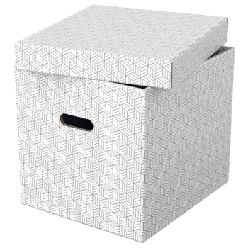 Pudełka domowe do przechowywania w kształcie sześciana 3 sztuki białe 628288 ESSELTE