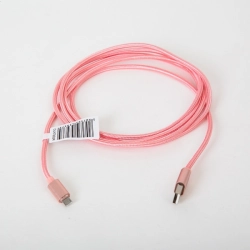 Kabel USB -> microUSB 1m pleciony jasny różowy OMEGA IGUANA (43934)