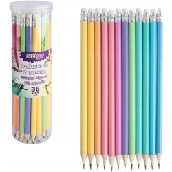Ołówek pastelowy z gumką HB (36szt) SSC150 STRIGO