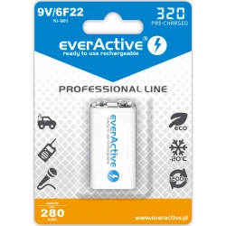 Akumulatorek EVERACTIVE Professional Line 9V/HR22/6F22 320mAh
