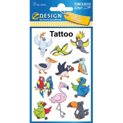 Naklejki tatuaże dla dzieci PTAKI 56762 Z-DESIGN KIDS TATTOO AVERY ZWECKFORM