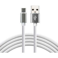 Kabel USB - USB-C EVERACTIVE 1,5m 3A silikonowy biały (CBS-1.5CW)