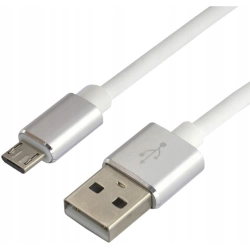 Kabel USB - microUSB EVERACTIVE 1,5m 2,4A silikonowy biały (CBS-1.5MW)