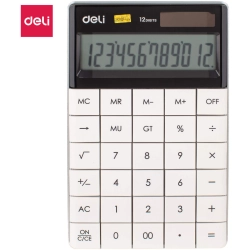 Kalkulator 12-pozycyjny biały 1589 WHITE DELI