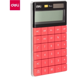 Kalkulator 12-pozycyjny czerwony 1589 RED DELI