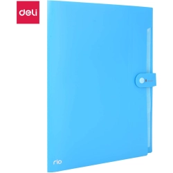 Teczka zatrzaskowa A4 8-przegródek RIO niebieska EB40102 BLUE DELI