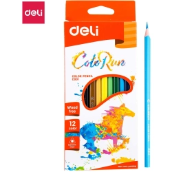 Kredki ołówkowe bezdrzewne COLORUN 12 kolorów EC00100 DELI