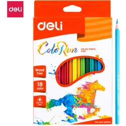 Kredki ołówkowe bezdrzewne COLORUN 18 kolorów EC00110 DELI