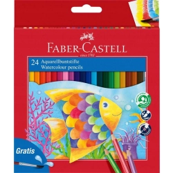 Kredki akwarelowez pędzelkiem RYBKA 24 kolory opak. kartonowe 114425 Faber-Castell