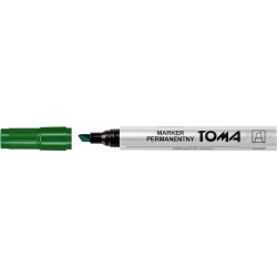 Marker permanentny ścięta końcówka zielonyTO-091 TOMA