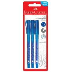 Długopis CX7 0,7mm niebieski blister 3szt. 246806 Faber-Castell