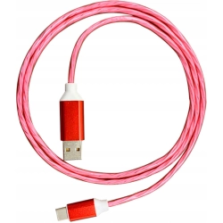 Kabel USB -> Lightning 1m 2A LED czerwony PLATINET (45738)