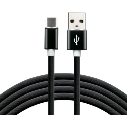 Kabel USB - USB-C EVERACTIVE 1m 3A silikonowy czarny (CBS-1CB)