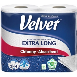 Ręcznik VELVET (2 rolki) EXTRA LONG biały