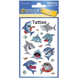 Naklejki tatuaże dla dzieci REKINY 56770 Z-DESIGN KIDS TATTOO AVERY ZWECKFORM