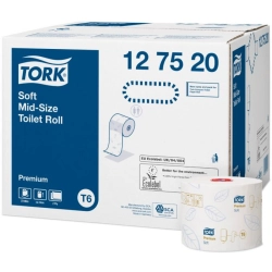 Papier toaletowy TORK T6 Premium Soft compact (27 rolek) biały 2w 90m 127520 celuloza+makulatura
