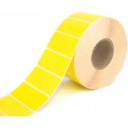 Etykieta polipropylenowa na roli 70x32mm (1000szt) żółta BULK gilza 40mm