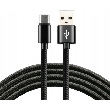 Kabel USB-A -> USB-C 1m 3A pleciony czarny EVERACTIVE (CBB-1CB)