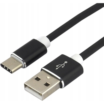 Kabel USB-A -> USB-C 1,5m 3A silikonowy czarny EVERACTIVE (CBS-1.5CB)