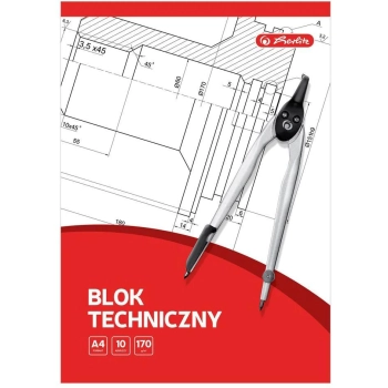 Blok techniczny A4 10k biały 170g. 09583626 HERLITZ