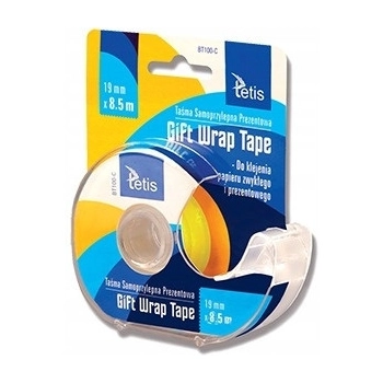 Taśma z podajnikiem 19x8,5m prezentowa TETIS BT100-C gift wrap tape