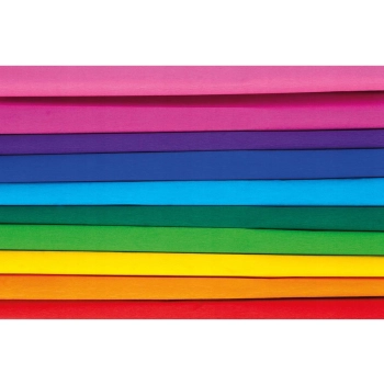 Bibuła marszczona 25 x200cm - TĘCZA - MIX 10 kolorów, 10 rolek, Happy Color