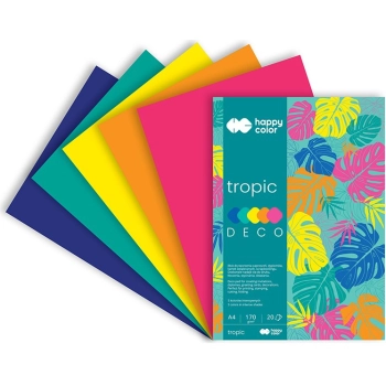 Blok DECO TROPIC A4 20ark. 5 kolorów 170g. HA 3817 2030 Happy Color