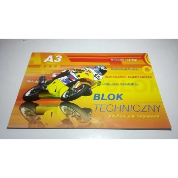 Blok techniczny A3 10k 250g KRESKA